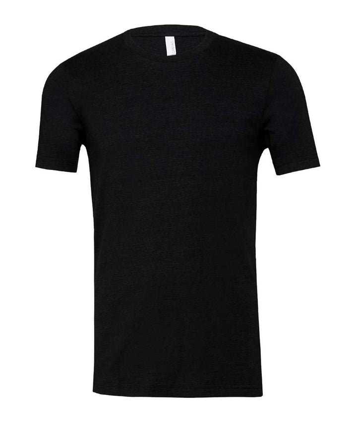 Front View of Black Heather Triblend Triblend Tee - 3413