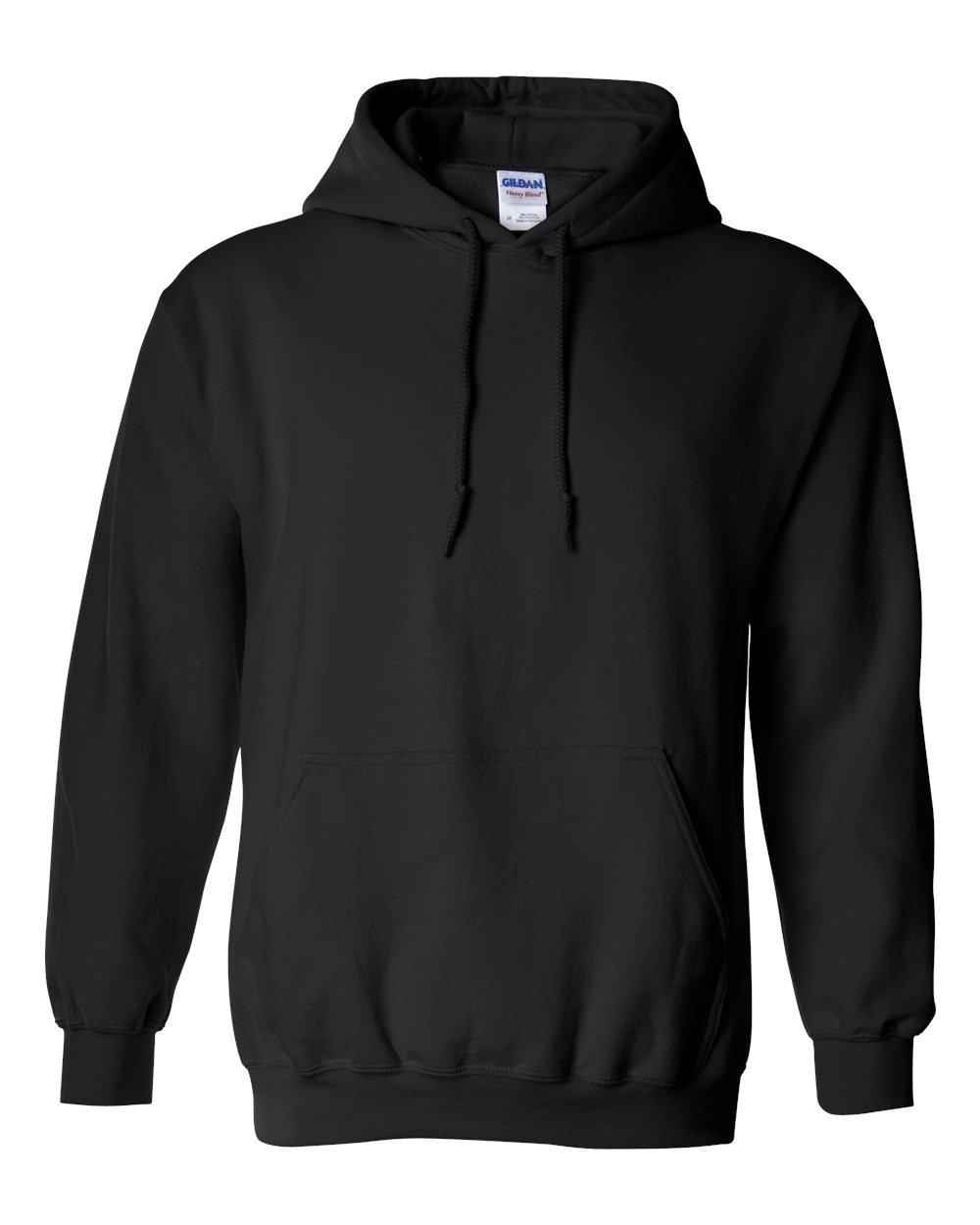 Front View of Black Heavy Blend™ Hooded Sweatshirt - 18500