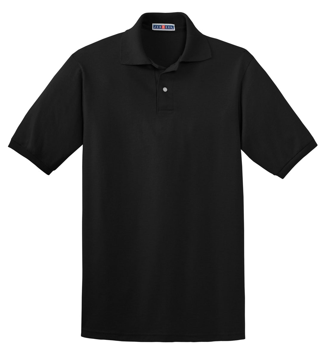 Front View of Black Jerzees Dri-Power Sport Shirt. 437M