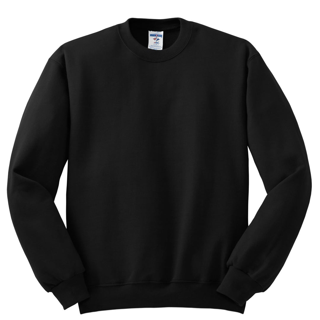 Front View of Black Jerzees - NuBlend Crewneck Sweatshirt. 562M