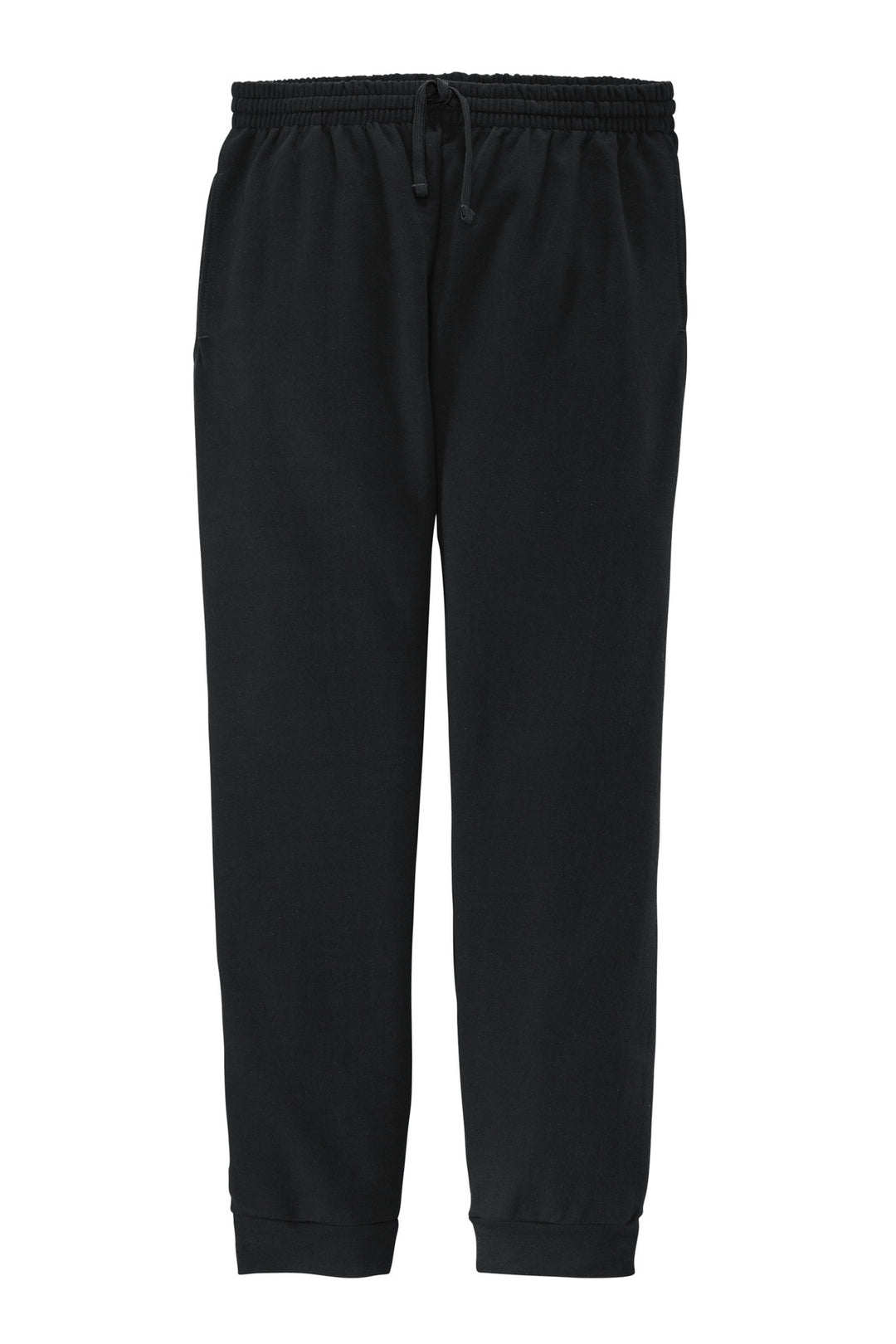 Front View of Black Jerzees NuBlend Fleece Jogger 975MP