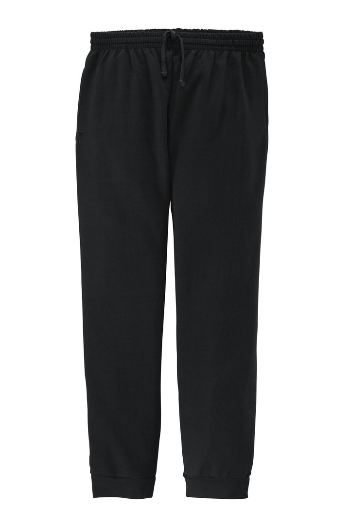 Front View of Black Jerzees NuBlend Fleece Jogger 975MP