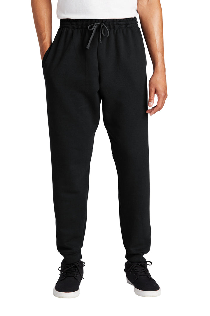 Front View of Black Jerzees NuBlend Fleece Jogger 975MP
