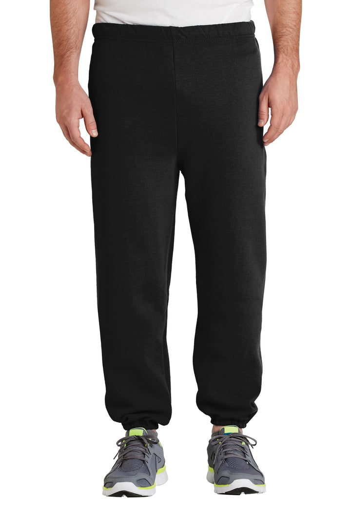 Front View of Black Jerzees - NuBlend Sweatpant. 973M