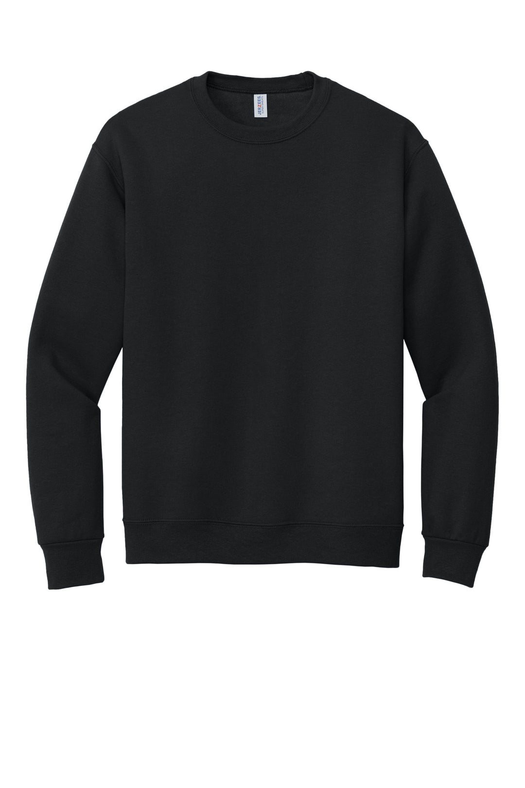 Front View of Black Jerzees Super Sweats NuBlend - Crewneck Sweatshirt. 4662M