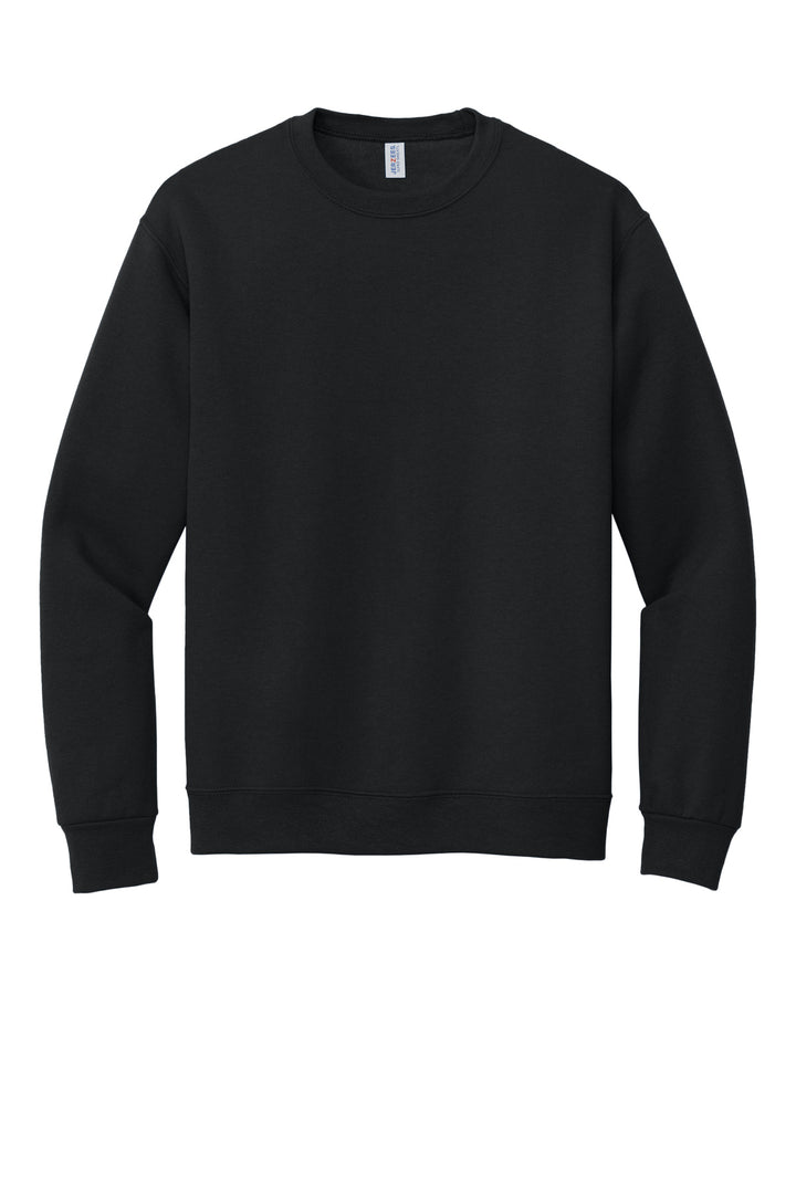 Front View of Black Jerzees Super Sweats NuBlend - Crewneck Sweatshirt. 4662M