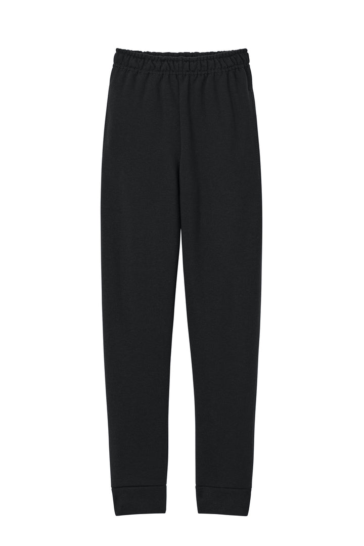 Front View of Black Jerzees Youth NuBlend Jogger Sweatpant 975B