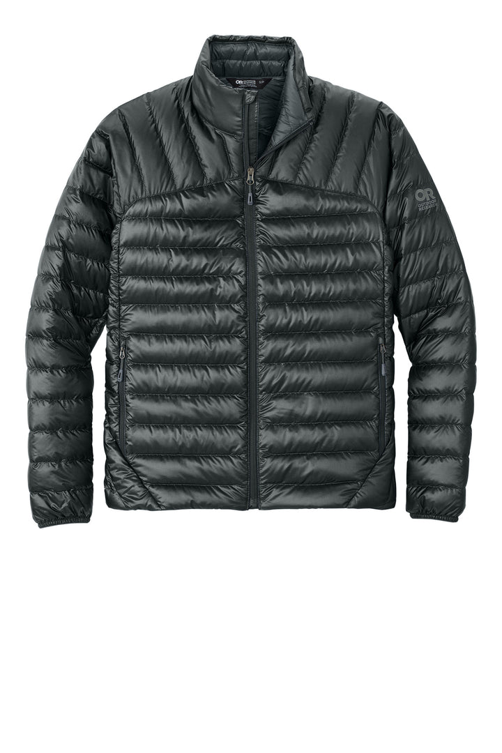 Front View of Black LIMITED EDITION Outdoor Research 800 Tech Down Jacket OR322228