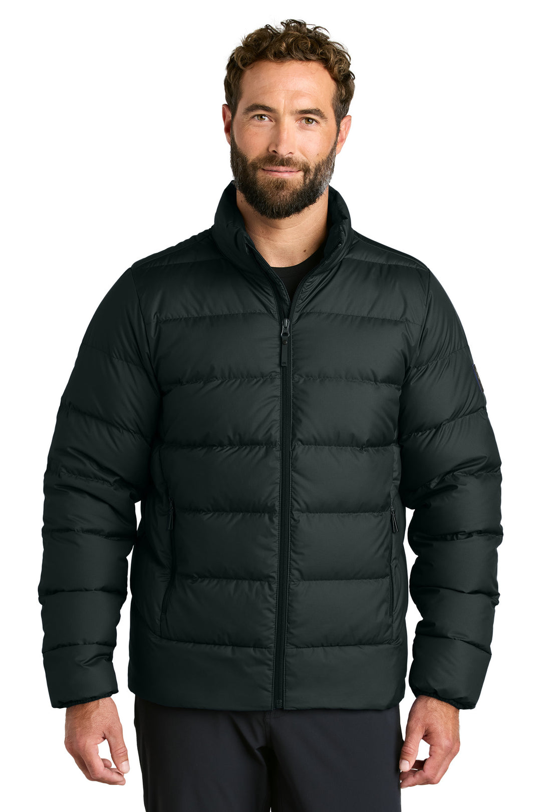 Front View of Black LIMITED EDITION Outdoor Research Coldsnap Down Jacket OR322226