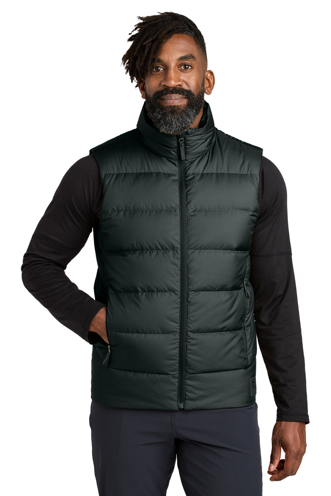 Front View of Black LIMITED EDITION Outdoor Research Coldsnap Down Vest OR322227