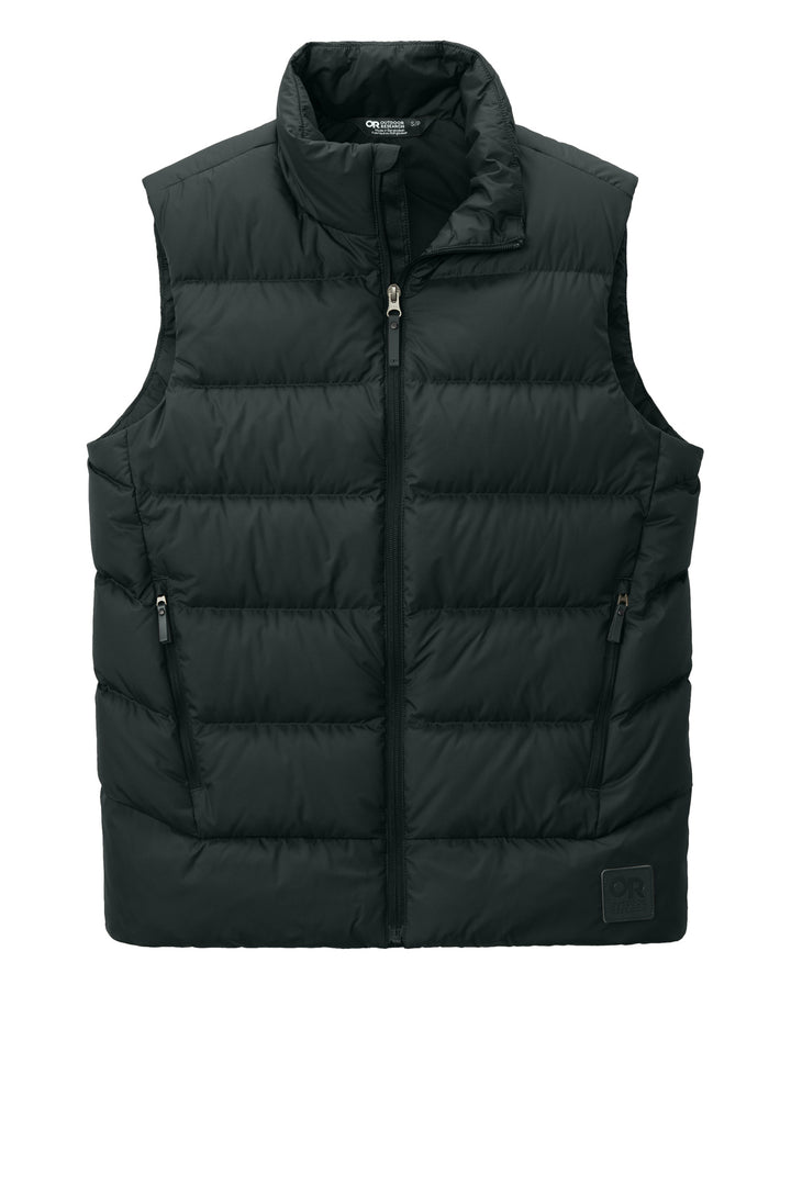 Front View of Black LIMITED EDITION Outdoor Research Coldsnap Down Vest OR322227