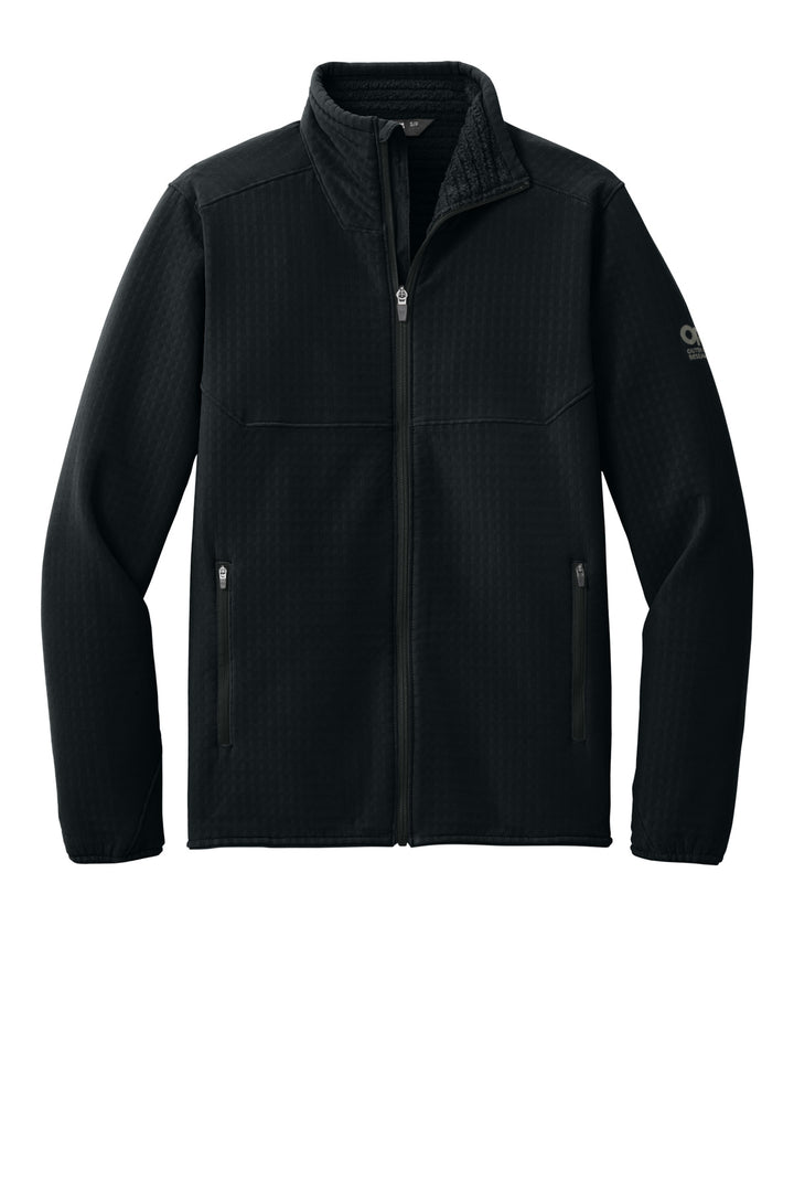 Front View of Black LIMITED EDITION Outdoor Research Grid Soft Shell Jacket OR322264