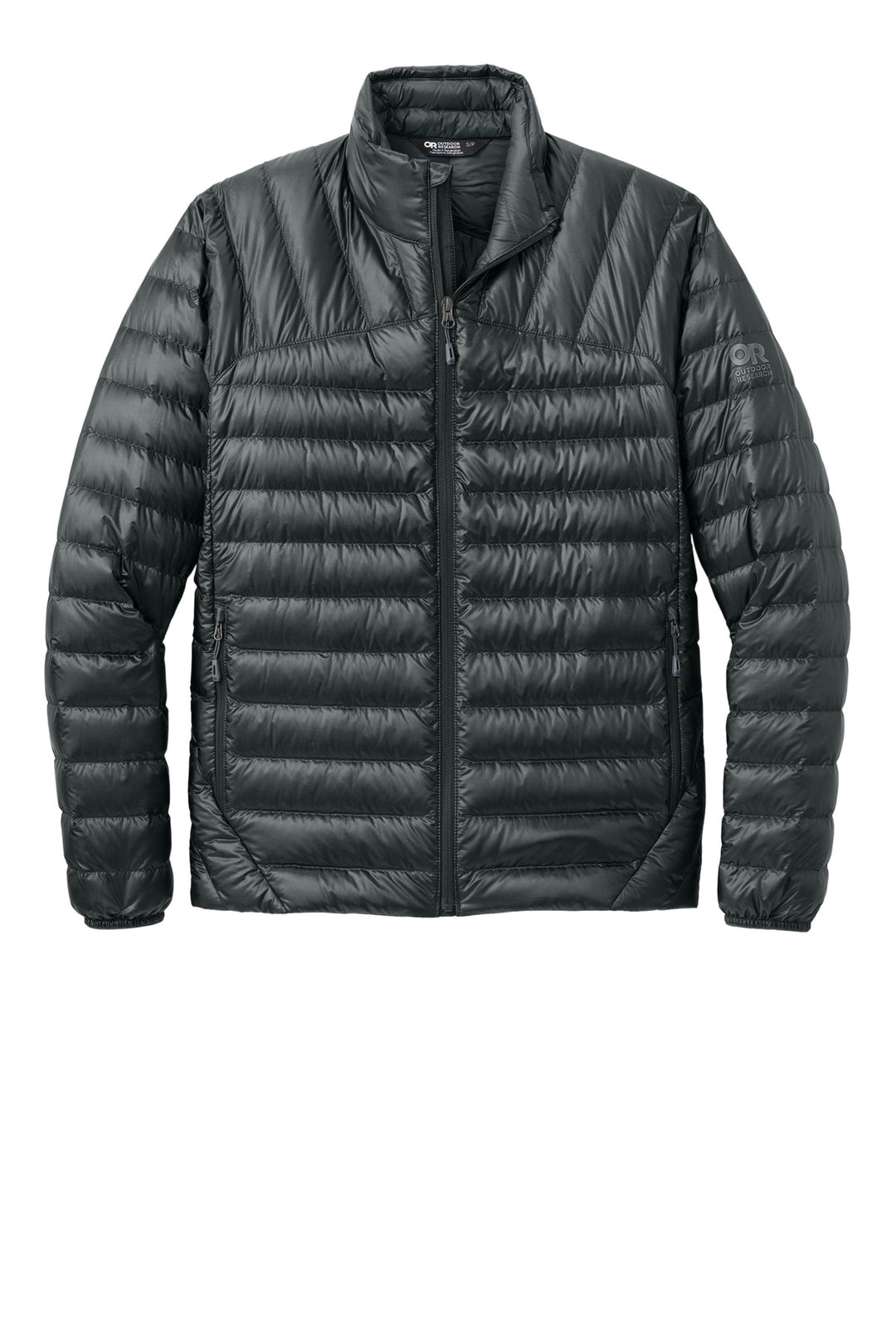 Front View of Black LIMITED EDITION Outdoor Research Women's 800 Tech Down Jacket OR322229