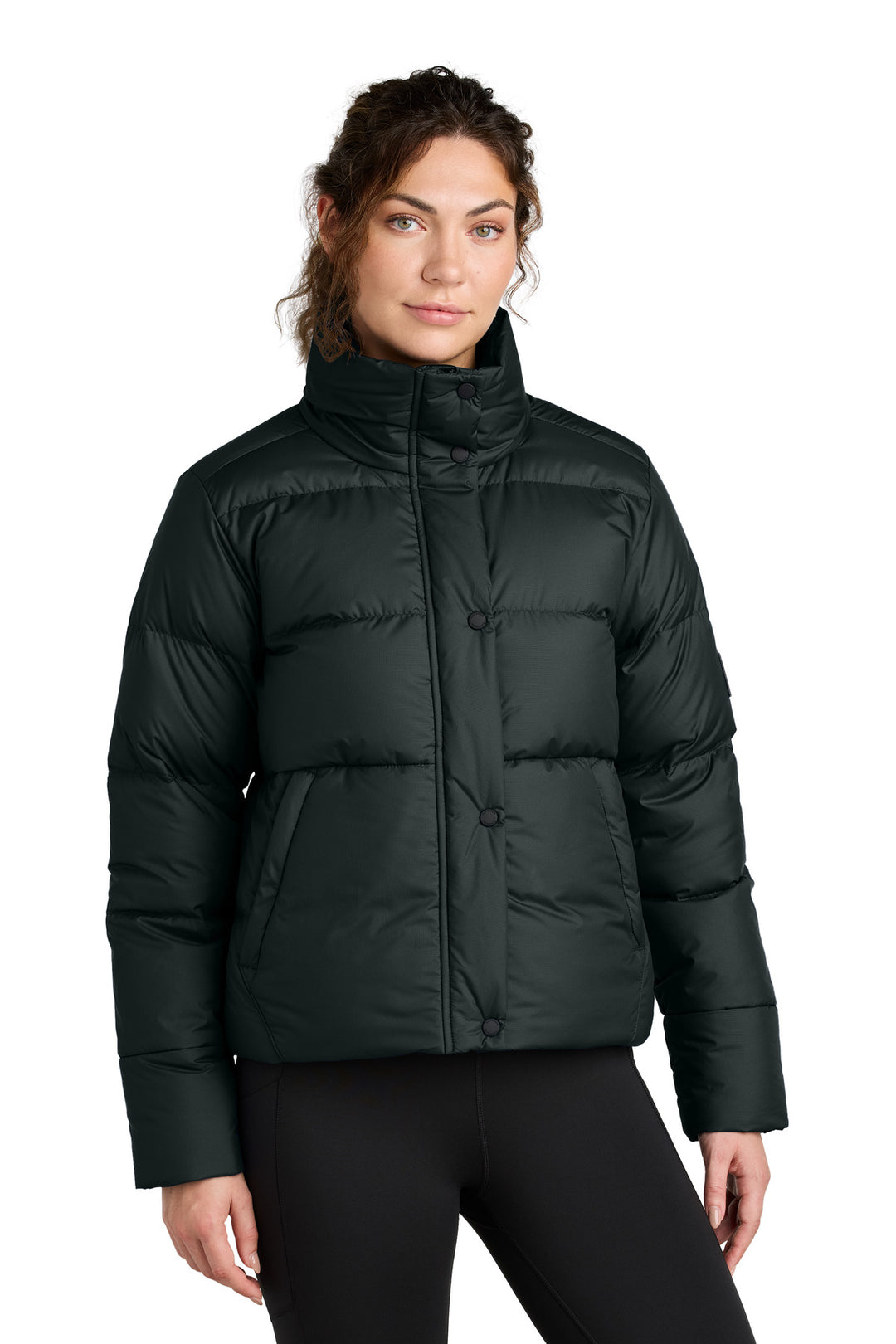 Front View of Black LIMITED EDITION Outdoor Research Women's Coldsnap Down Jacket OR322225