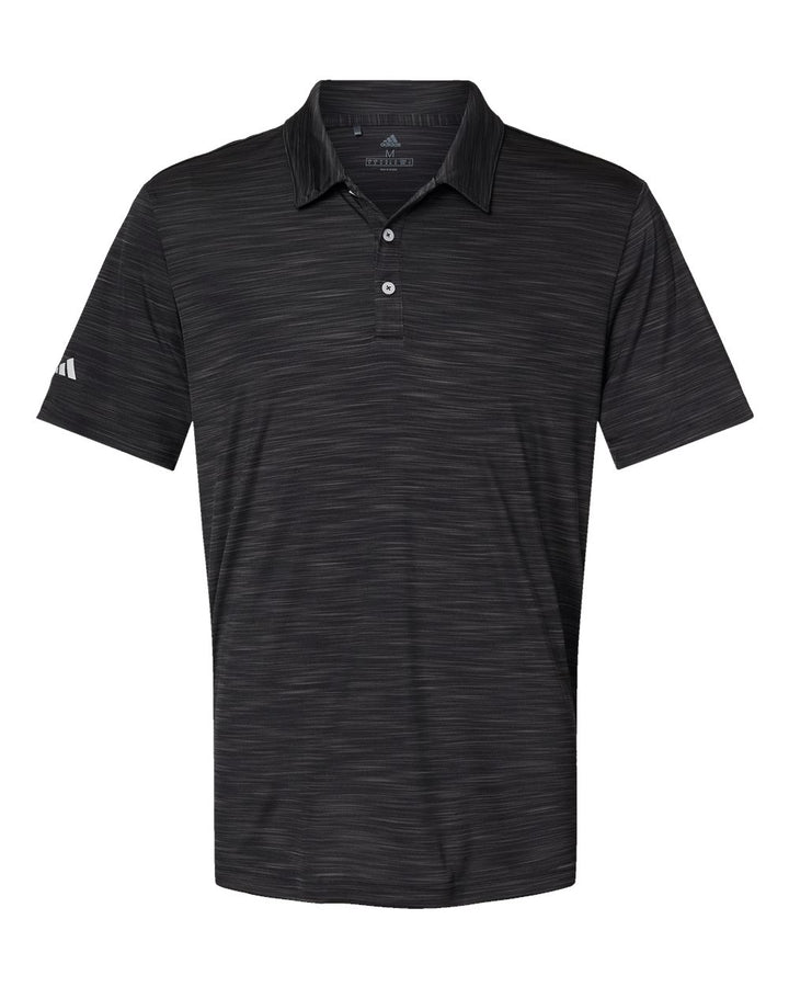 Front View of Black Melange Mélange Polo - A402