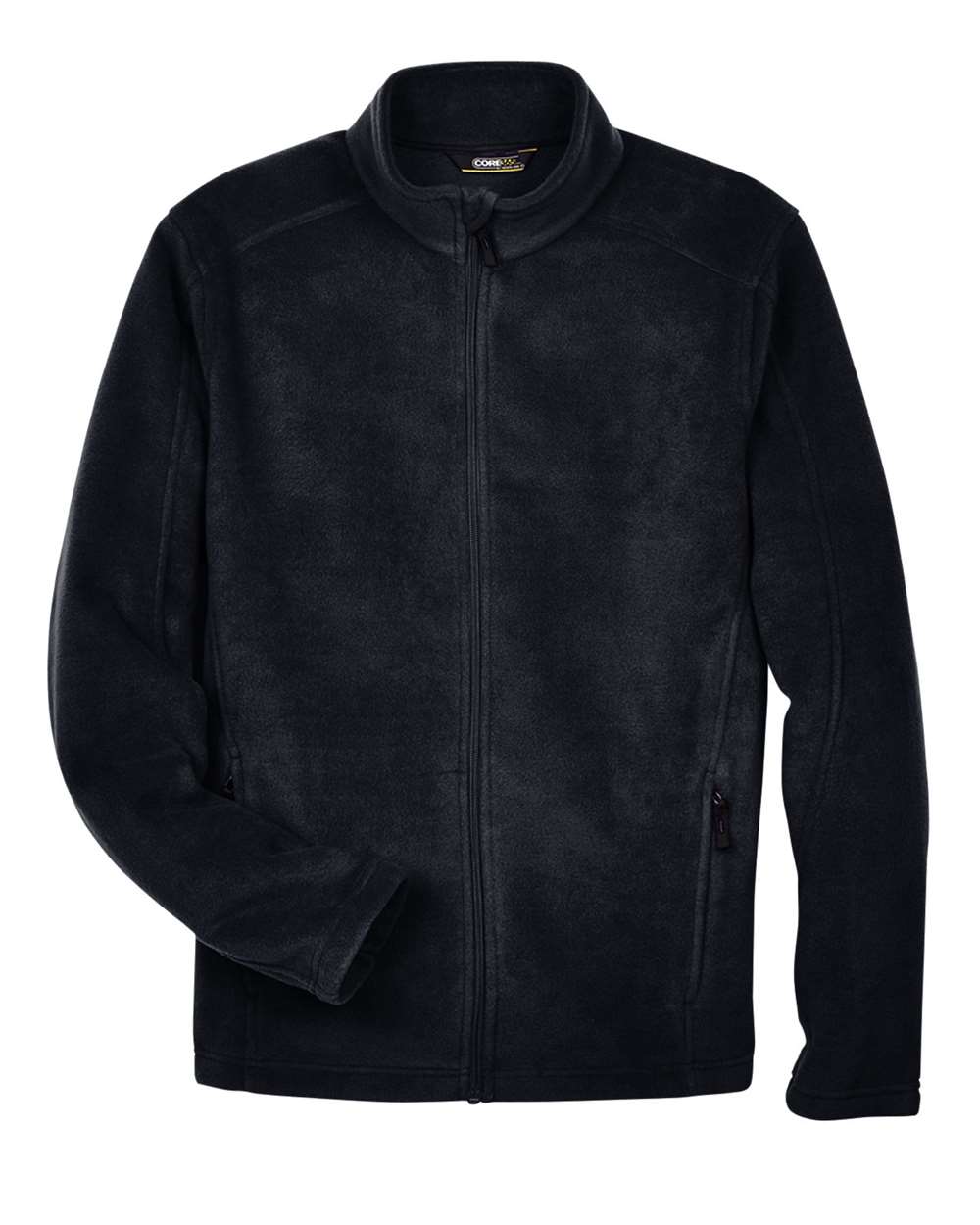Front View of Black Men's Journey Fleece Jacket - 88190
