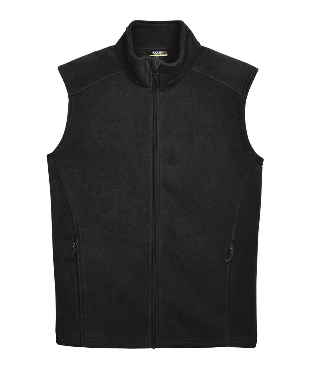 Front View of Black Men's Journey Fleece Vest - 88191
