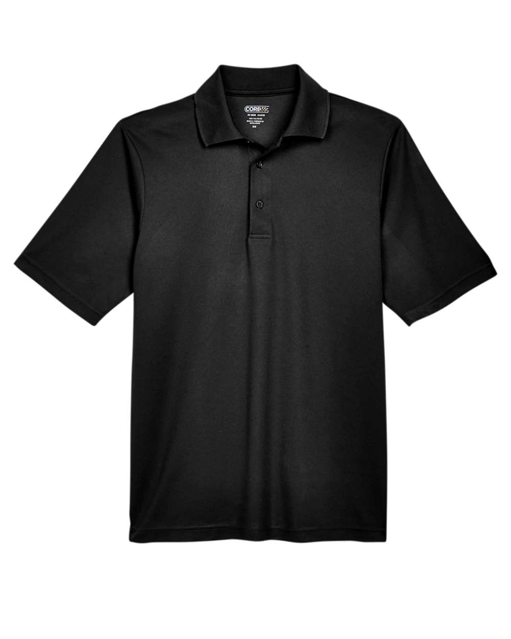 Front View of Black Men's Origin Performance Piqué Polo - 88181