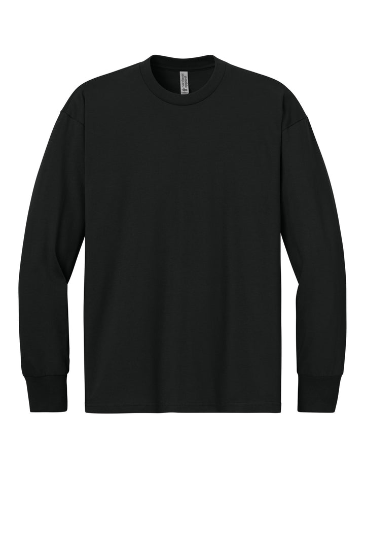 Front View of Black Next Level Apparel Heavyweight Long Sleeve Tee NL7211