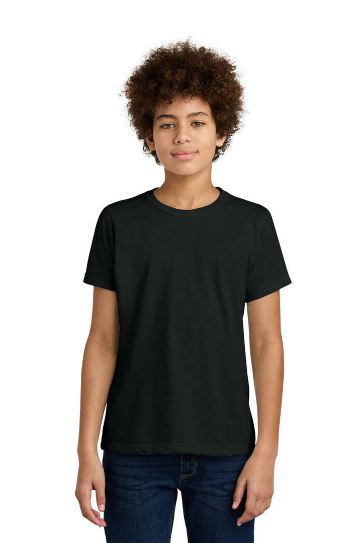 Front View of Black Next Level Apparel Youth CVC Tee NL3312