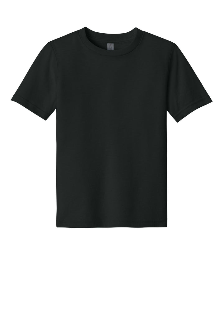 Front View of Black Next Level Apparel Youth CVC Tee NL3312