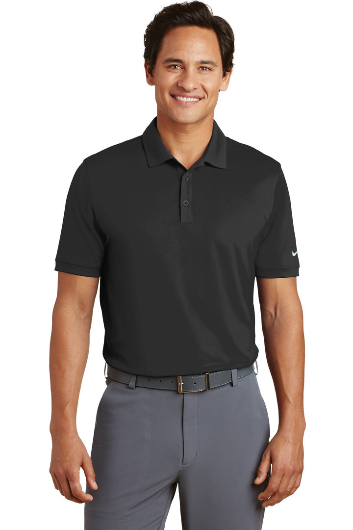 Front View of Black Nike Dri-FIT Players Modern Fit Polo. 799802