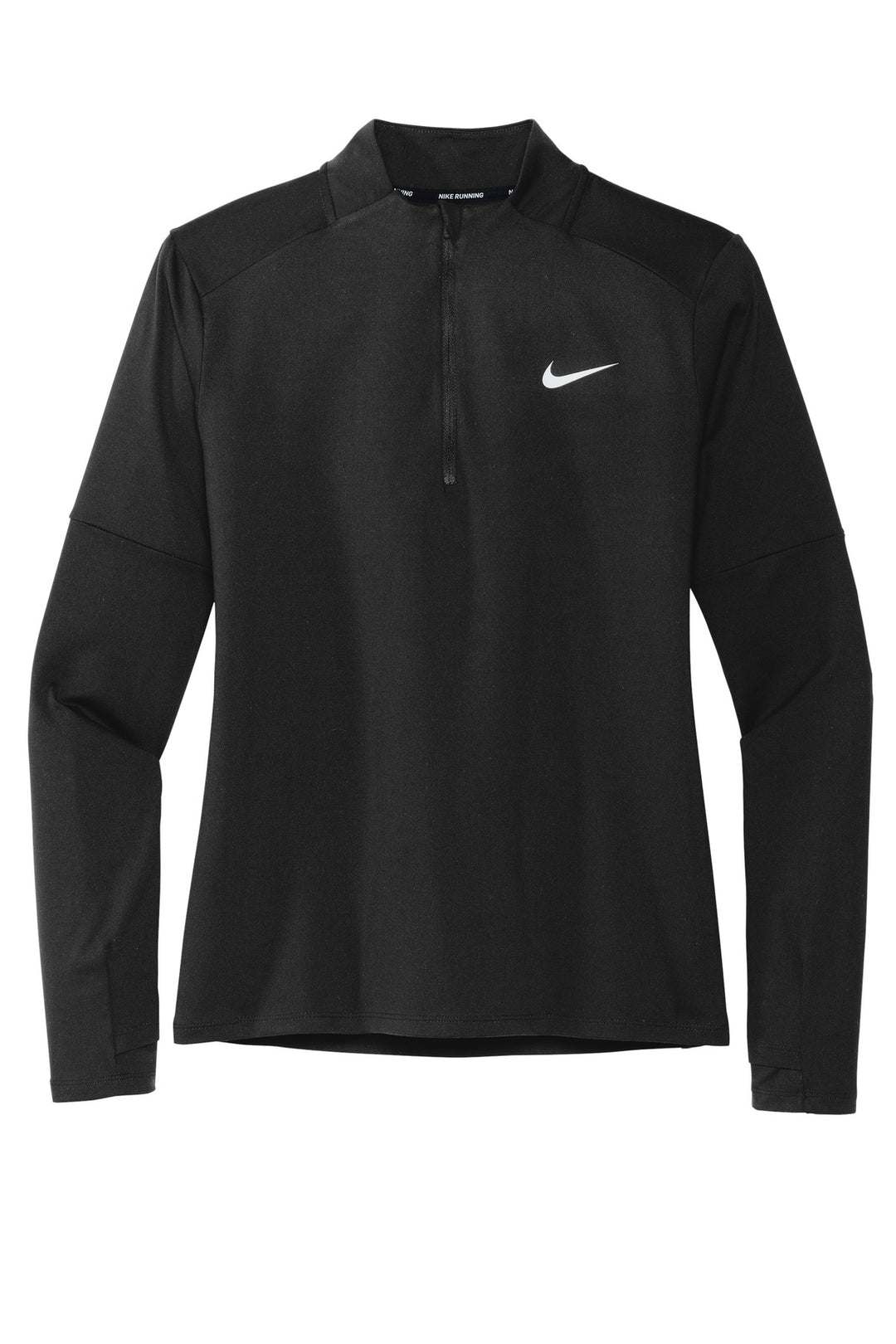 Front View of Black Nike Women's Dri-FIT Element 1/2-Zip Top NKDH4951