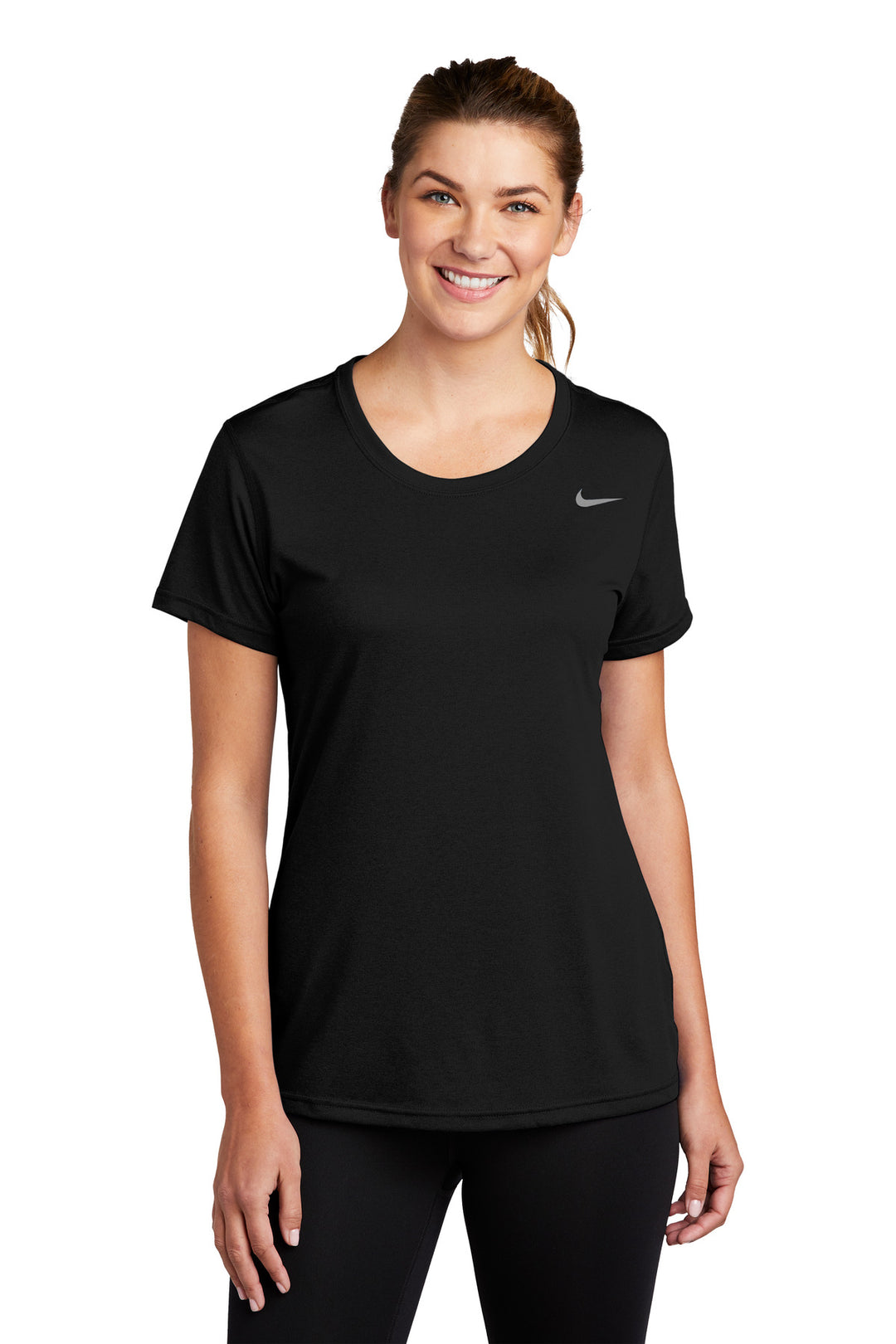 Front View of Black Nike Women's Team rLegend Tee DV7312
