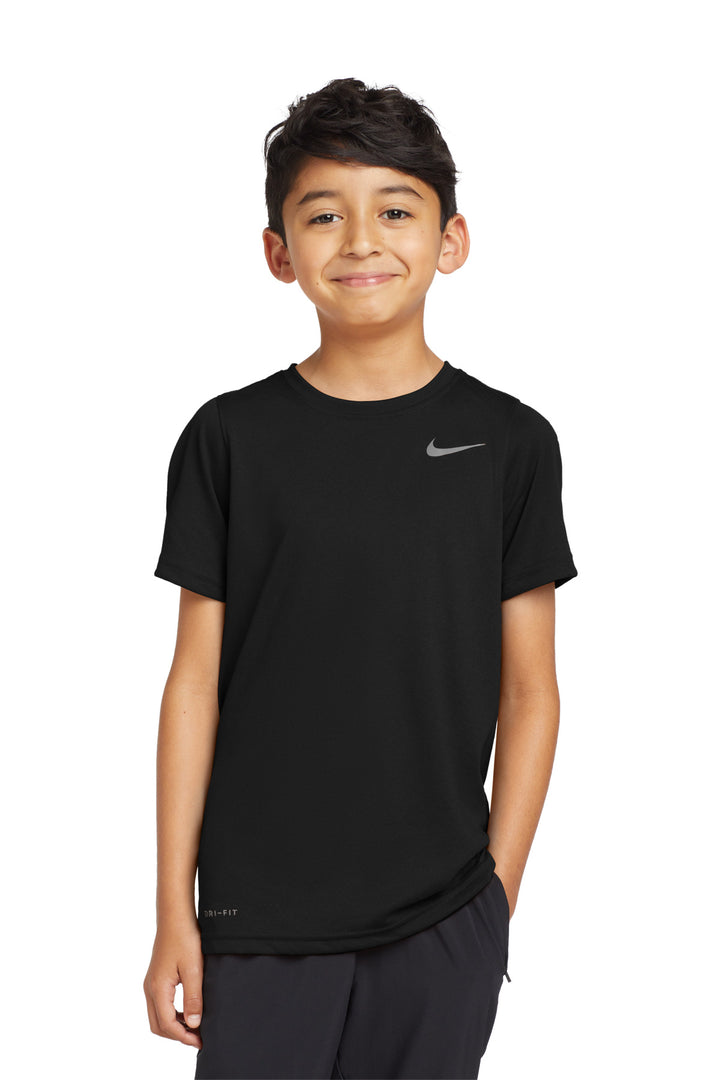 Front View of Black Nike Youth Legend Tee 840178
