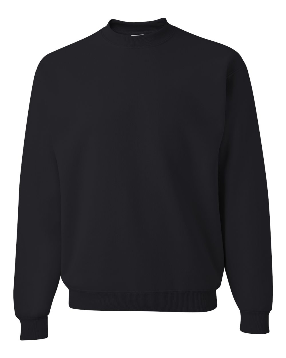 Front View of Black NuBlend® Crewneck Sweatshirt - 562MR