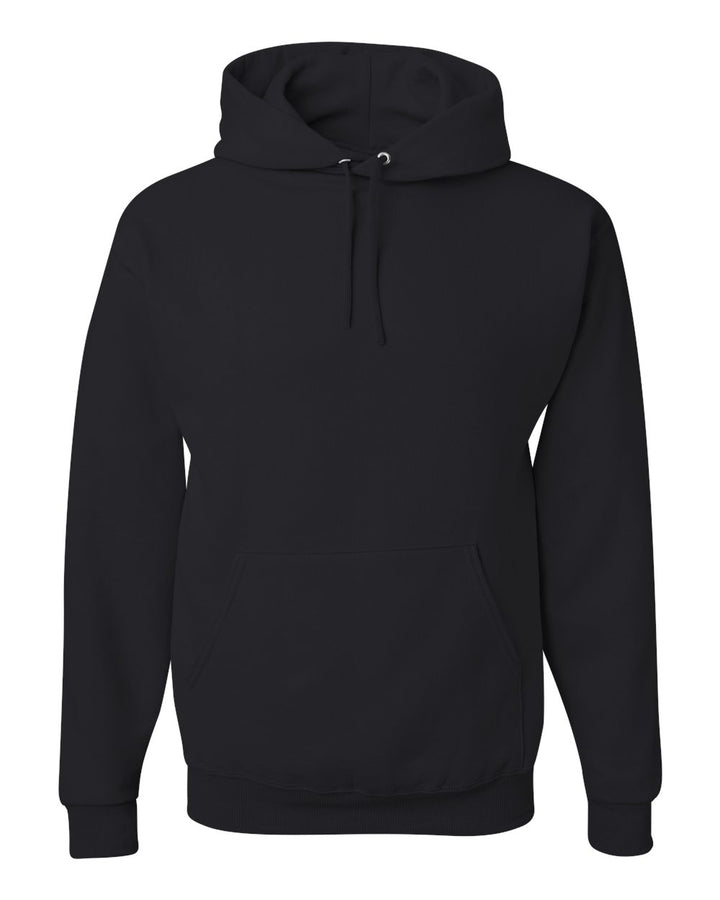 Front View of Black NuBlend® Hooded Sweatshirt - 996MR