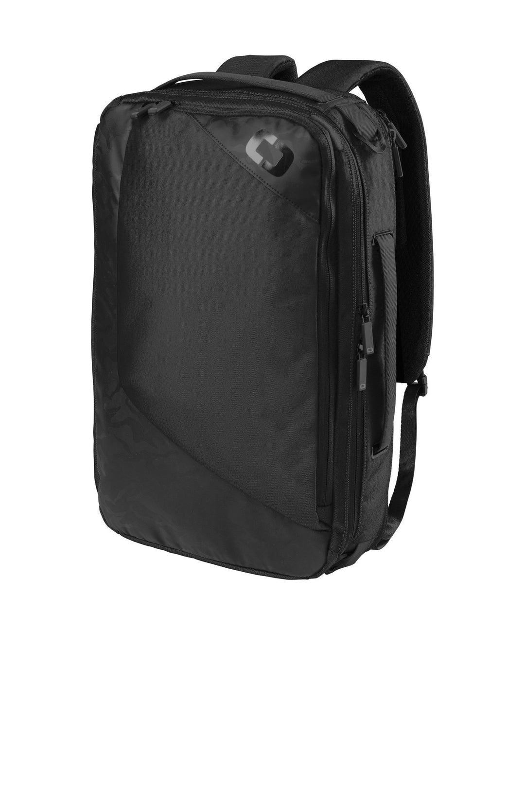 Front View of Black OGIO Convert Pack. 91005