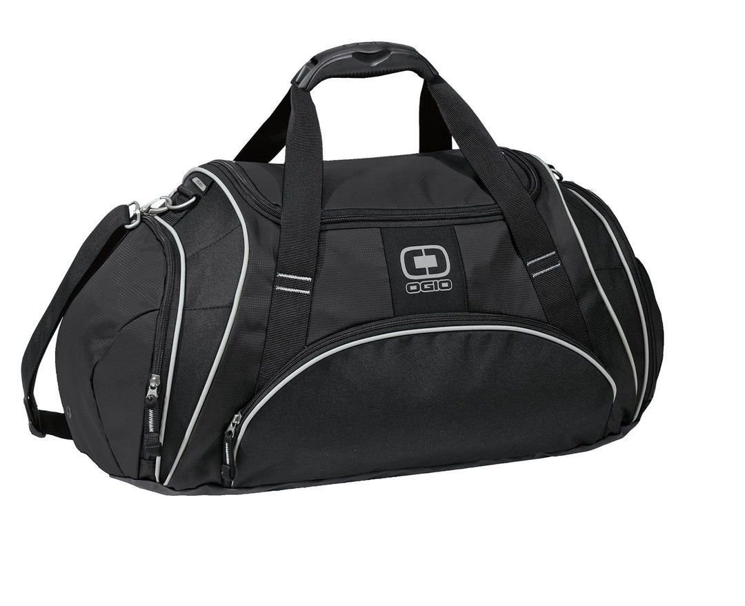 Front View of Black OGIO - Crunch Duffel. 108085