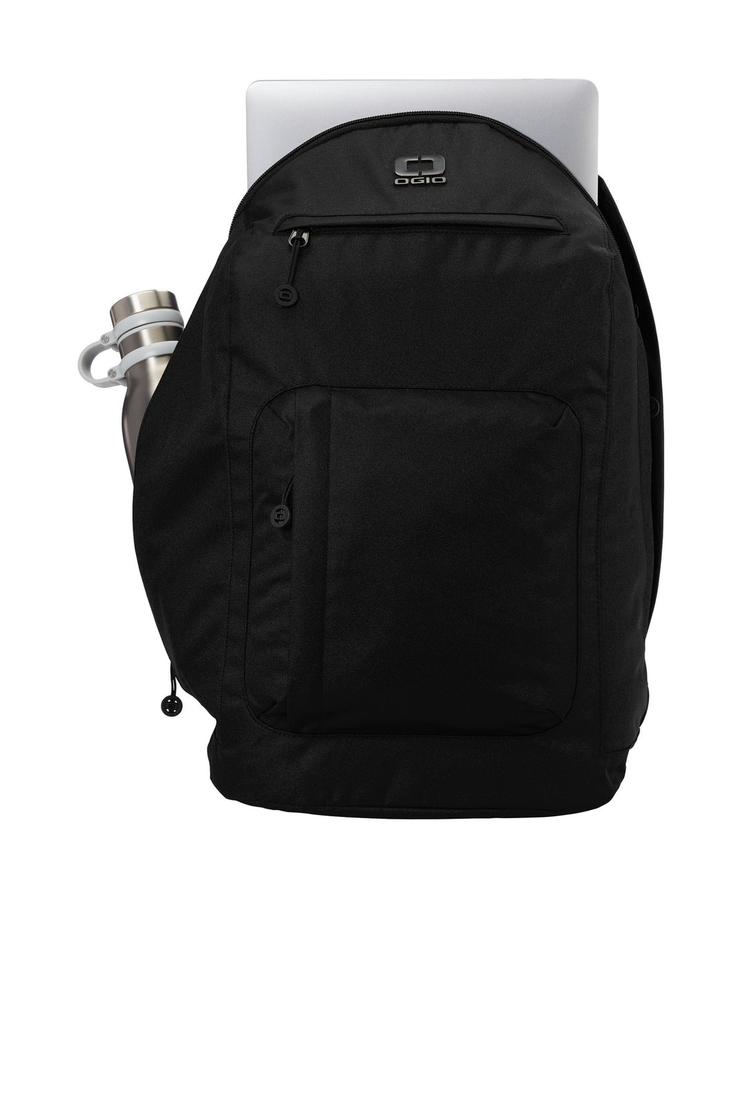 Front View of Black OGIO Downtown Pack. 91006