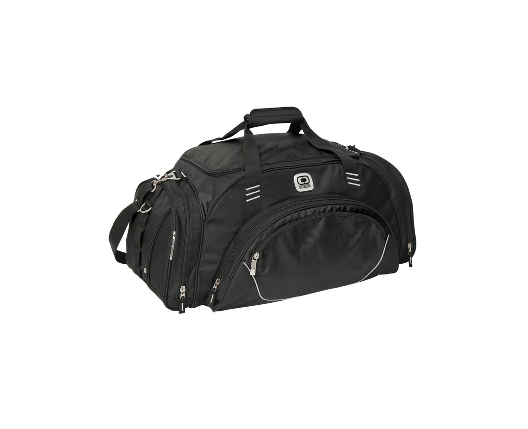 Front View of Black OGIO - Transfer Duffel. 108084