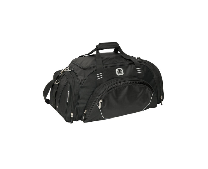 Front View of Black OGIO - Transfer Duffel. 108084