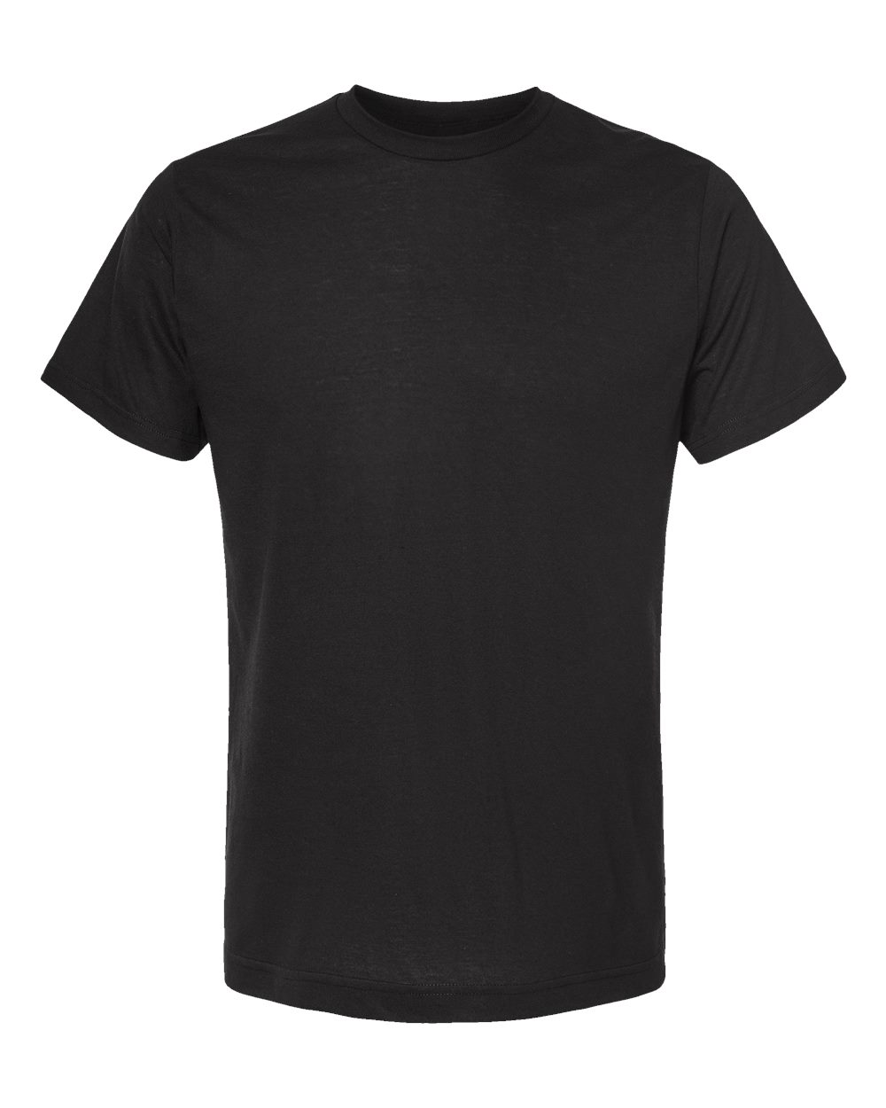 Front View of Black Poly-Rich T-Shirt - 241