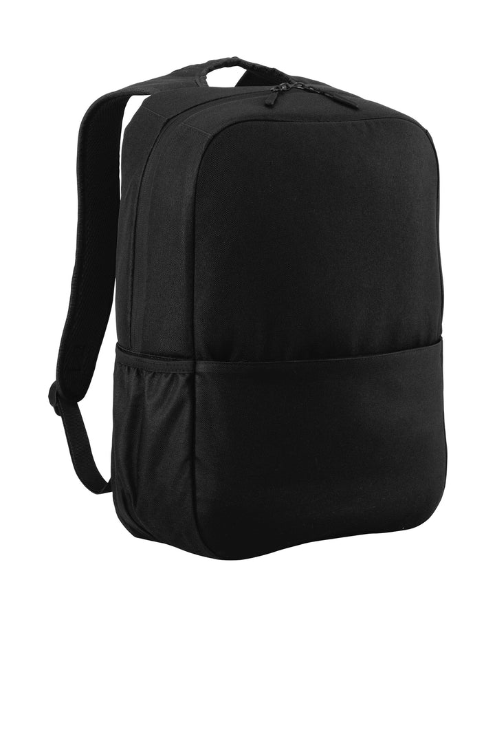Front View of Black Port Authority Access Square Backpack. BG218