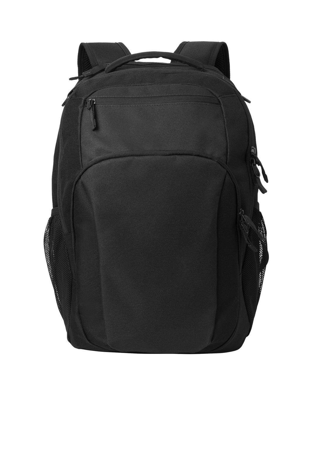 Front View of Black Port Authority Transport Backpack BG232