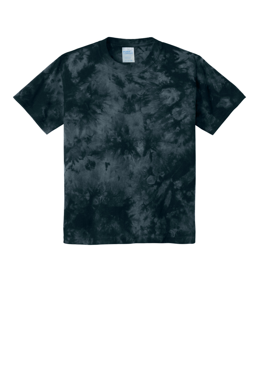 Front View of Black Port & Company Youth Crystal Tie-Dye Tee PC145Y