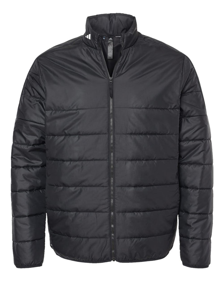 Front View of Black Puffer Jacket - A570
