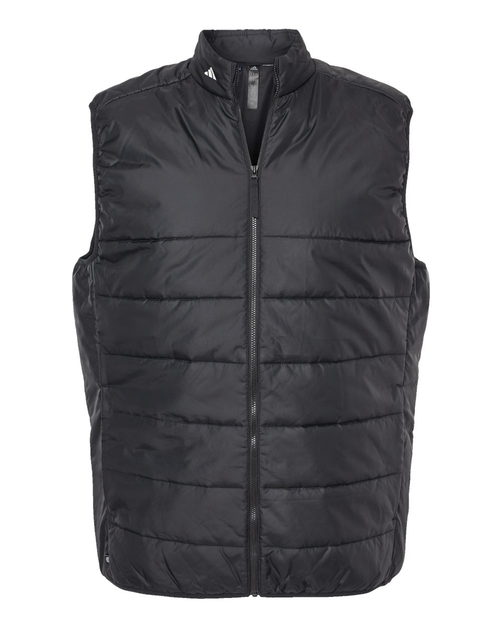 Front View of Black Puffer Vest - A572