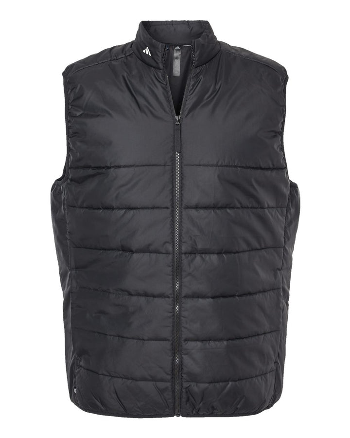 Front View of Black Puffer Vest - A572