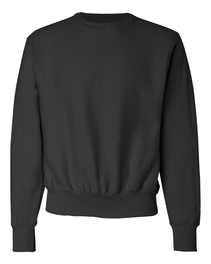 Front View of Black Reverse Weave® Crewneck Sweatshirt - S149