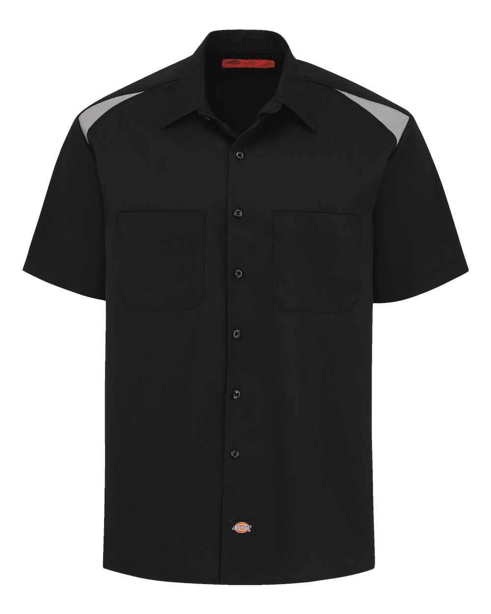 Front View of Black/ Smoke Men's Short Sleeve Performance Team Shirt - 0005
