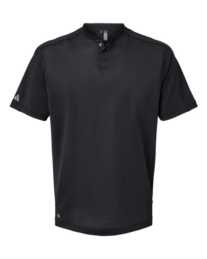 Front View of Black Sport Collar Polo - A584