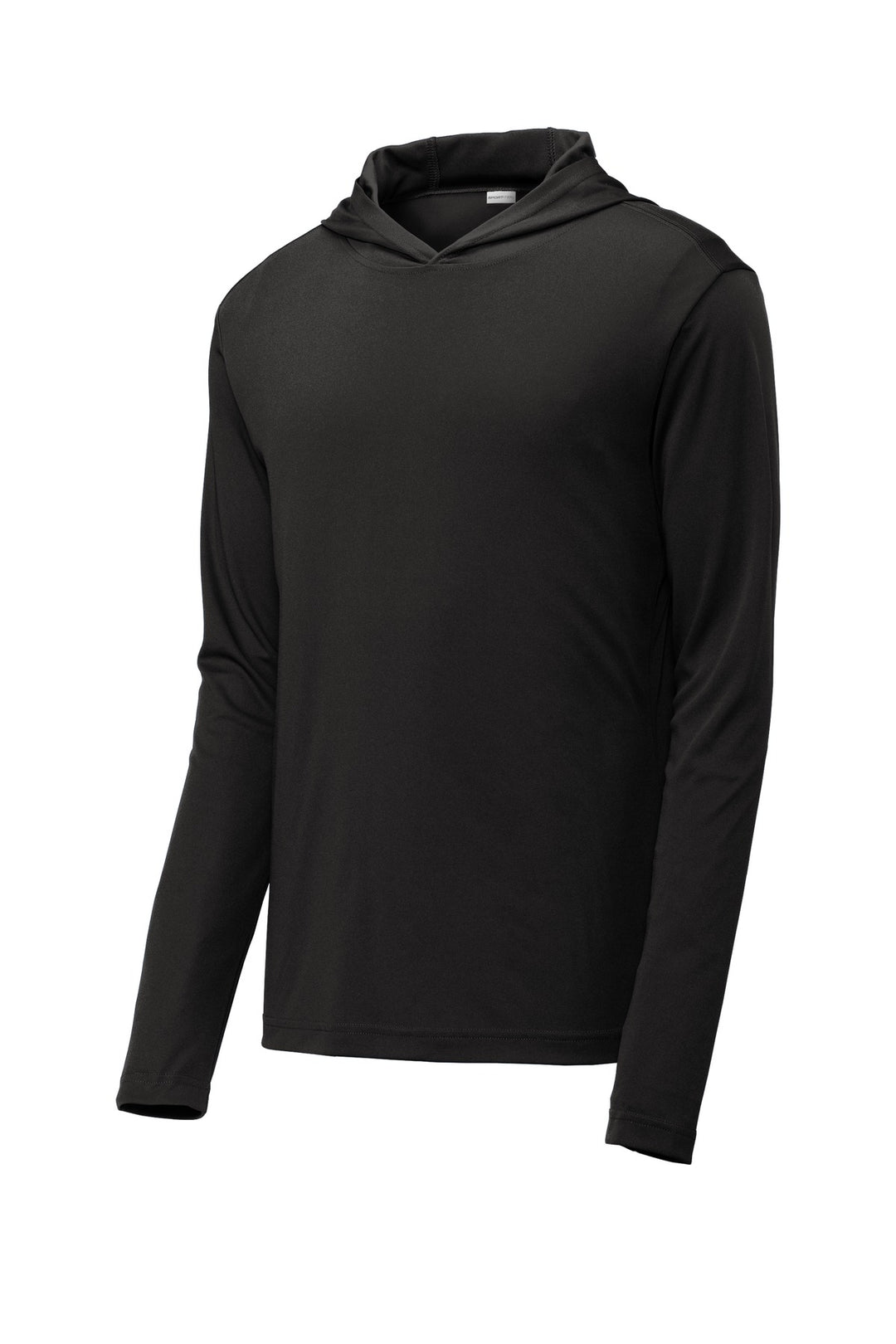 Front View of Black Sport-Tek PosiCharge Competitor Hooded Pullover. ST358