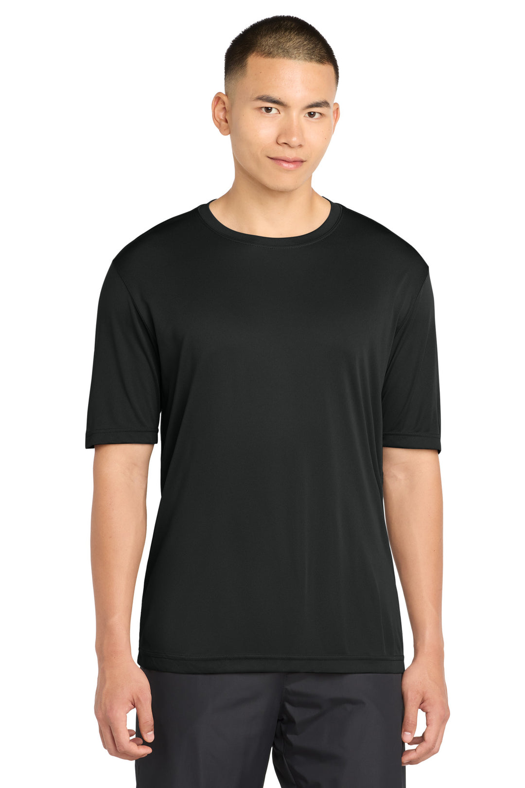 Front View of Black Sport-Tek PosiCharge Competitor Tee. ST350