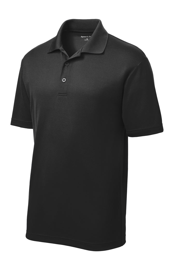 Front View of Black Sport-Tek PosiCharge RacerMesh Polo. ST640