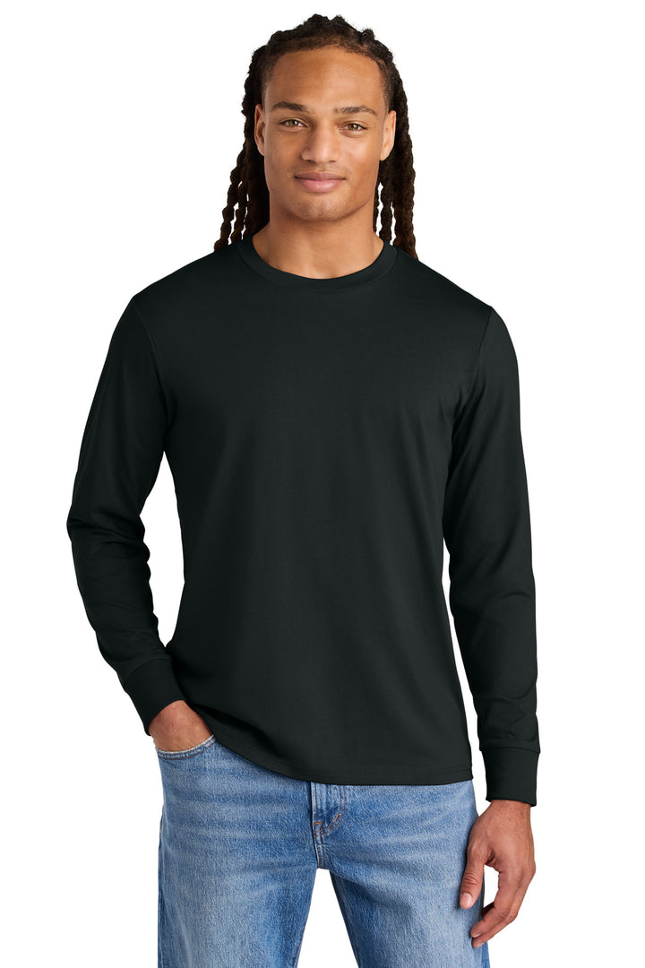 Front View of Black Stanley/Stella Unisex Creator 2.0 Long Sleeve Tee SXU022